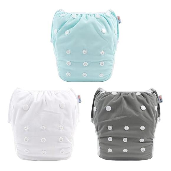 ALVABABY Baby Swim Diapers 3pcs Large Size Reuseable Washable & Adjustable - Picture 1 of 5